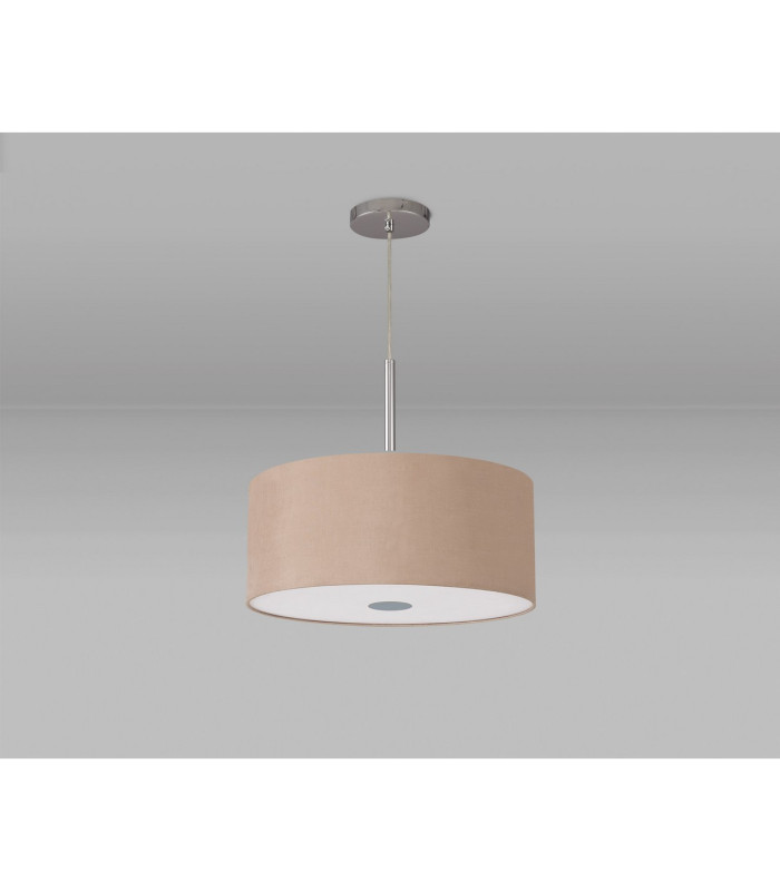 Baymont Polished Chrome E27 Single Pendant With 40cm x 18cm Dual Faux Silk Shade Antique Gold/Ruby-14