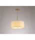 Baymont Antique Brass E27 Single Pendant With 40cm x 18cm Faux Silk Shade Ivory Pearl/White Laminate-2
