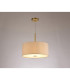 Baymont Antique Brass E27 Single Pendant With 40cm x 18cm Dual Faux Silk Shade Nude Beige/Moonlight-2