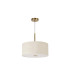 Baymont Antique Brass E27 Single Pendant With 40cm x 18cm Faux Silk Shade Ivory Pearl/White Laminate-5