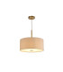 Baymont Antique Brass E27 Single Pendant With 40cm x 18cm Dual Faux Silk Shade Nude Beige/Moonlight-4