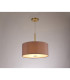 Baymont Antique Brass E27 Single Pendant With 40cm x 18cm Dual Faux Silk Shade Taupe/Halo Gold-2