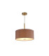 Baymont Antique Brass E27 Single Pendant With 40cm x 18cm Dual Faux Silk Shade Taupe/Halo Gold-4
