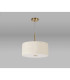 Baymont Antique Brass E27 Single Pendant With 40cm x 18cm Faux Silk Shade Ivory Pearl/White Laminate-14