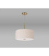 Baymont Antique Brass E27 Single Pendant With 40cm x 18cm Dual Faux Silk Shade Nude Beige/Moonlight-14