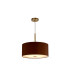 Baymont Antique Brass E27 Single Pendant With 40cm Dual Faux Silk Shade Raw Cocoa/Grecian Bronze-4