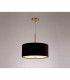 Baymont Antique Brass E27 Single Pendant With 40cm x 18cm Dual Faux Silk Shade Black/Green Olive-2