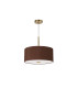 Baymont Antique Brass E27 Single Pendant With 40cm Dual Faux Silk Shade Raw Cocoa/Grecian Bronze-5