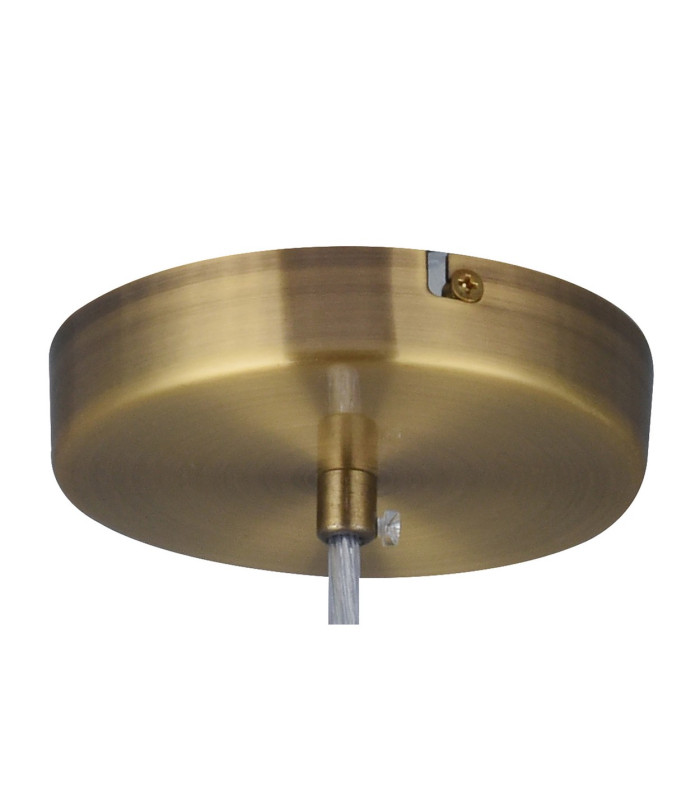 Baymont Antique Brass E27 Single Pendant With 40cm Dual Faux Silk Shade Raw Cocoa/Grecian Bronze-8