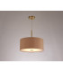 Baymont Antique Brass E27 Single Pendant With 40cm x 18cm Dual Faux Silk Shade Antique Gold/Ruby-2