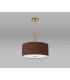 Baymont Antique Brass E27 Single Pendant With 40cm Dual Faux Silk Shade Raw Cocoa/Grecian Bronze-14