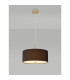 Baymont Antique Brass E27 Single Pendant With 40cm x 18cm Faux Silk Shade Black/White Laminate-2