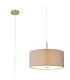 Baymont Antique Brass E27 Single Pendant With 40cm x 18cm Faux Silk Shade Grey/White Laminate-1