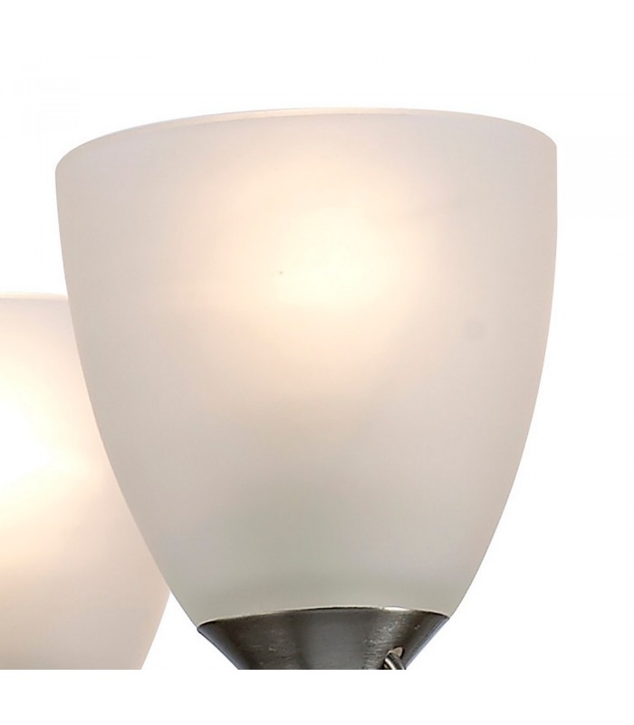 Ceiling 5 Light Ceiling Pendant, Semi Flush Convertible E14 Satin Nickel, Opal Glass - 11
