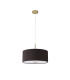 Baymont Antique Brass E27 Single Pendant With 40cm x 18cm Faux Silk Shade Black/White Laminate-5