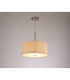 Baymont Satin Nickel E27 Single Pendant With 40cm x 18cm Dual Faux Silk Shade Nude Beige/Moonlight-2