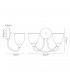 Wall Lamp 2 Light E14 Satin Nickel, Opal Glass - 3