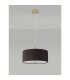 Baymont Antique Brass E27 Single Pendant With 40cm x 18cm Faux Silk Shade Black/White Laminate-14