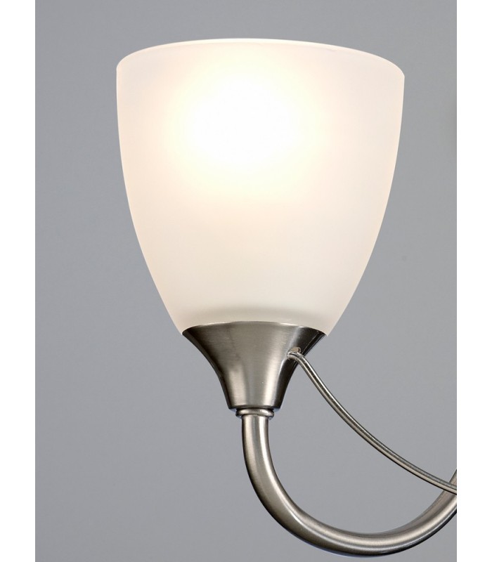 Wall Lamp 2 Light E14 Satin Nickel, Opal Glass - 5