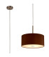 Baymont Satin Nickel E27 Single Pendant With 40cm x 18cm Dual Faux Silk Shade Raw Cocoa/Grecian Bronze-1