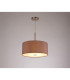 Baymont Satin Nickel E27 Single Pendant With 40cm x 18cm Dual Faux Silk Shade Taupe/Halo Gold-2