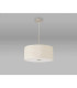 Baymont Satin Nickel E27 Single Pendant With 40cm x 18cm Faux Silk Shade Ivory Pearl/White Laminate-14