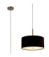 Baymont Satin Nickel E27 Single Pendant With 40cm x 18cm Dual Faux Silk Shade Black/Green Olive-1