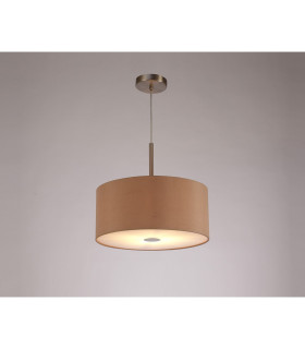 Baymont Satin Nickel E27 Single Pendant With 40cm x 18cm Dual Faux Silk Shade Antique Gold/Ruby-2