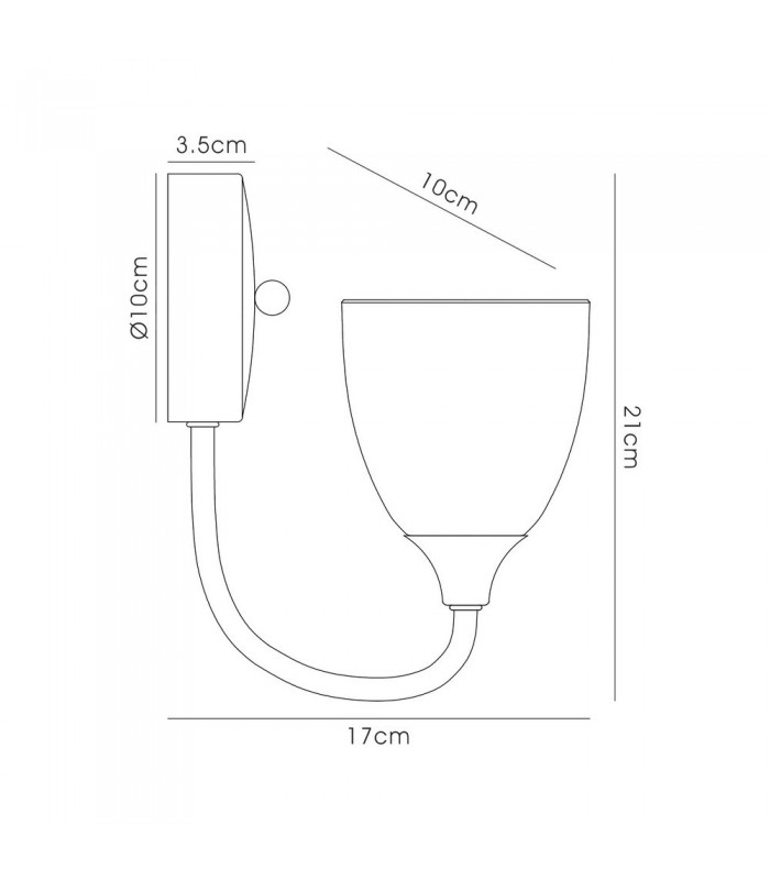 Wall Lamp 1 Light E14 Satin Nickel, Opal Glass - 3