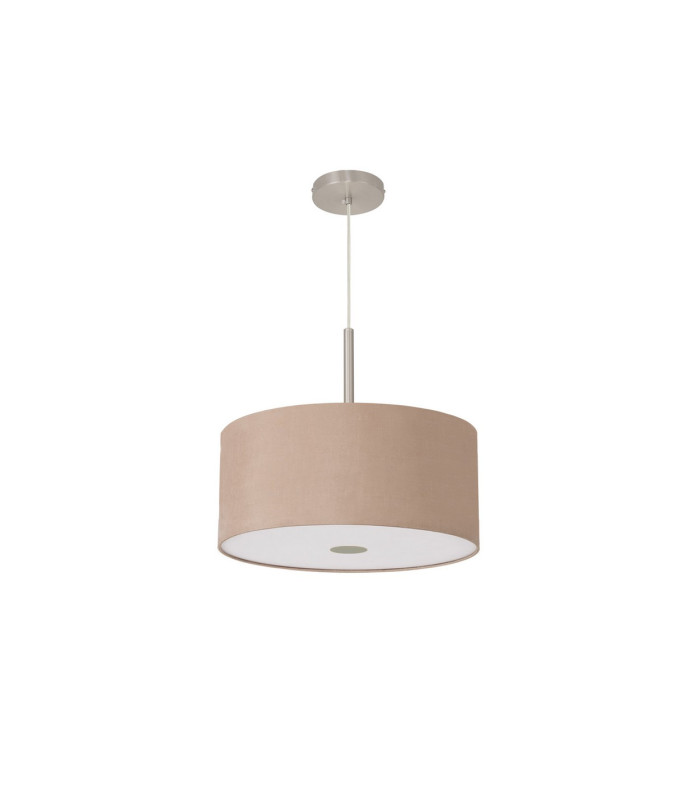 Baymont Satin Nickel E27 Single Pendant With 40cm x 18cm Dual Faux Silk Shade Antique Gold/Ruby-5