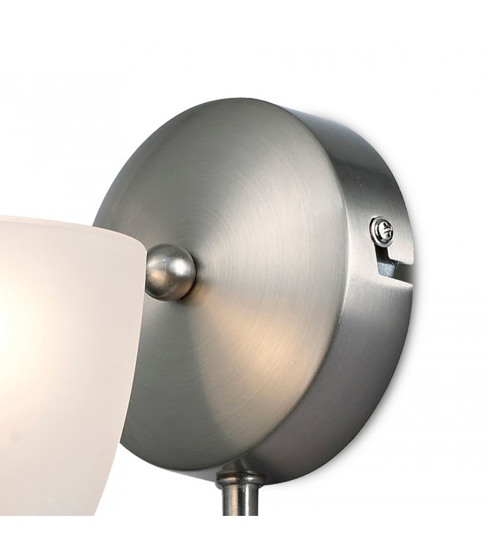 Wall Lamp 1 Light E14 Satin Nickel, Opal Glass - 4