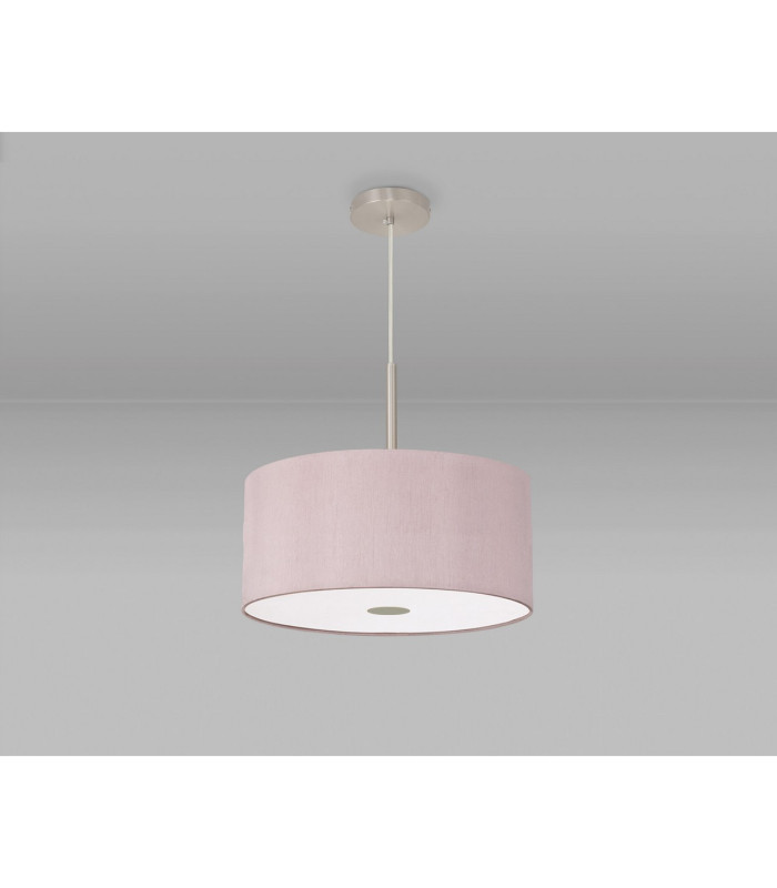Baymont Satin Nickel E27 Single Pendant With 40cm x 18cm Dual Faux Silk Shade Taupe/Halo Gold-14