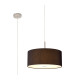 Baymont Satin Nickel E27 Single Pendant With 40cm x 18cm Faux Silk Shade Black/White Laminate-1