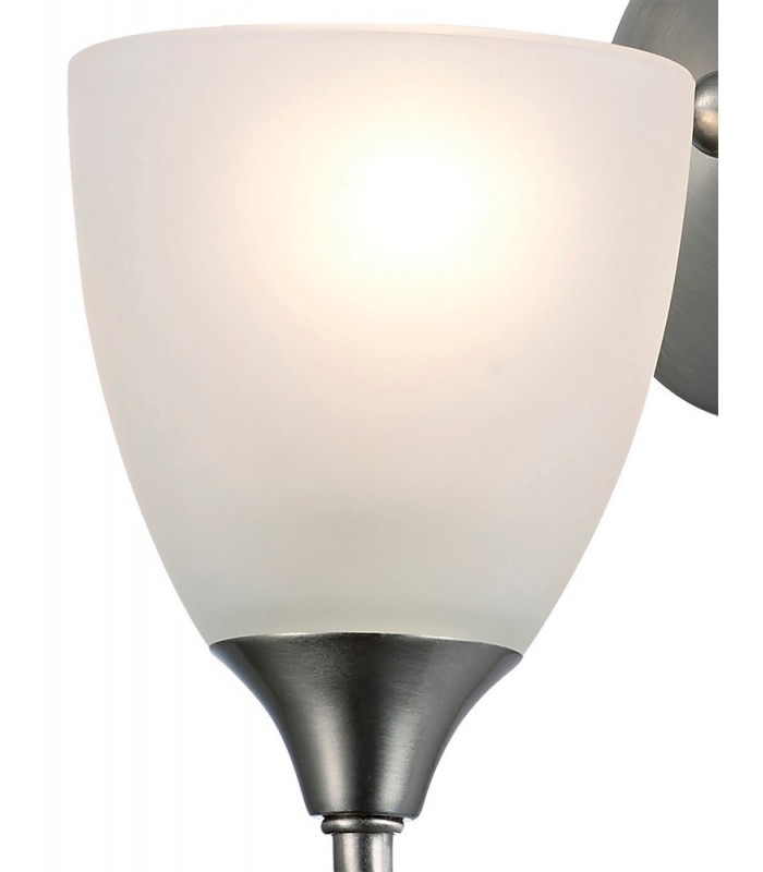 Wall Lamp 1 Light E14 Satin Nickel, Opal Glass - 6
