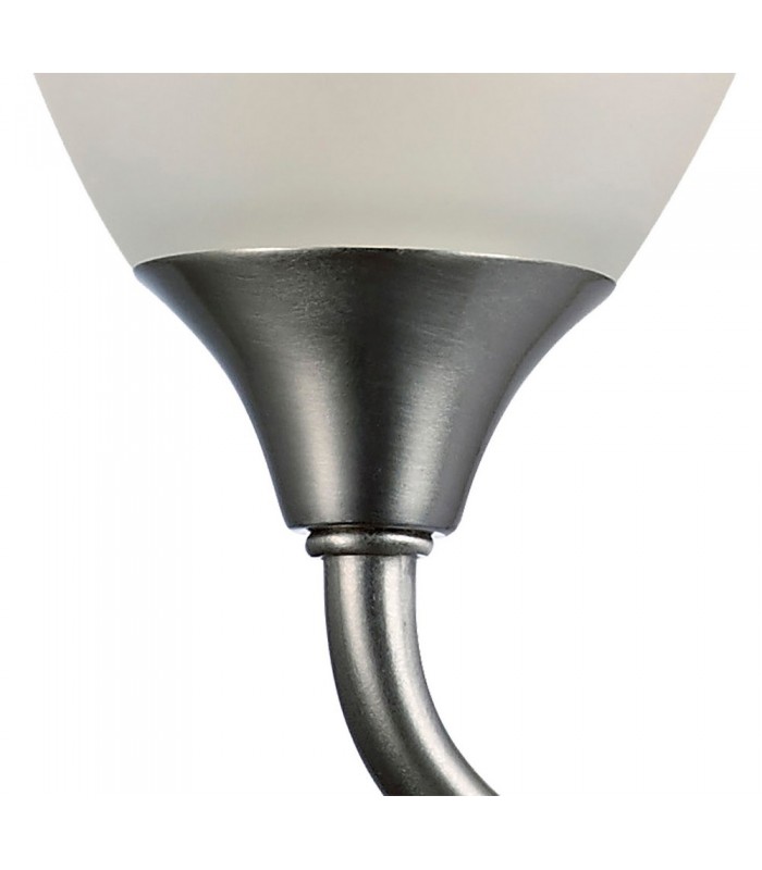 Wall Lamp 1 Light E14 Satin Nickel, Opal Glass - 7