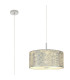 Baymont Polished Chrome E27 Single Pendant With 40cm x 18cm Silver Leaf Shade With Frosted/PC Acrylic Diffuser-1