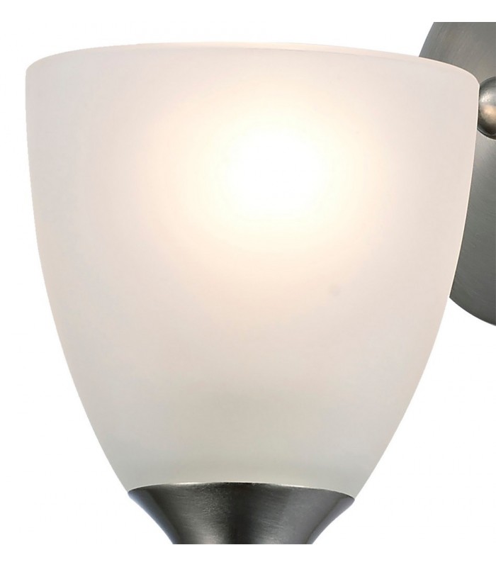 Wall Lamp 1 Light E14 Satin Nickel, Opal Glass - 8