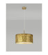 Baymont Antique Brass E27 Single Pendant With 40cm x 18cm Gold Leaf Shade With Frosted/AB Acrylic Diffuser-2