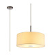Baymont Polished Chrome E27 Single Pendant With 50cm x 20cm Faux Silk Shade Ivory Pearl/White Laminate-1