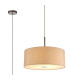 Baymont Polished Chrome E27 Single Pendant With 50cm x 20cm Dual Faux Silk Shade Nude Beige/Moonlight-1