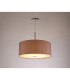 Baymont Polished Chrome E27 Single Pendant With 50cm x 20cm Dual Faux Silk Shade Taupe/Halo Gold-2