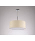Baymont Polished Chrome E27 Single Pendant With 50cm x 20cm Faux Silk Shade Ivory Pearl/White Laminate-14