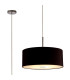 Baymont Polished Chrome E27 Single Pendant With 50cm x 20cm Dual Faux Silk Shade Black/Green Olive-1