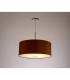 Baymont Polished Chrome E27 Single Pendant With 50cm x 20cm Dual Faux Silk Shade Raw Cocoa/Grecian Bronze-2