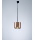 Black Ceiling Pendant 1 Light E27 with 200 x 150mm Metallic Copper Cylinder Shade, c, w Ceiling Bracket - 2