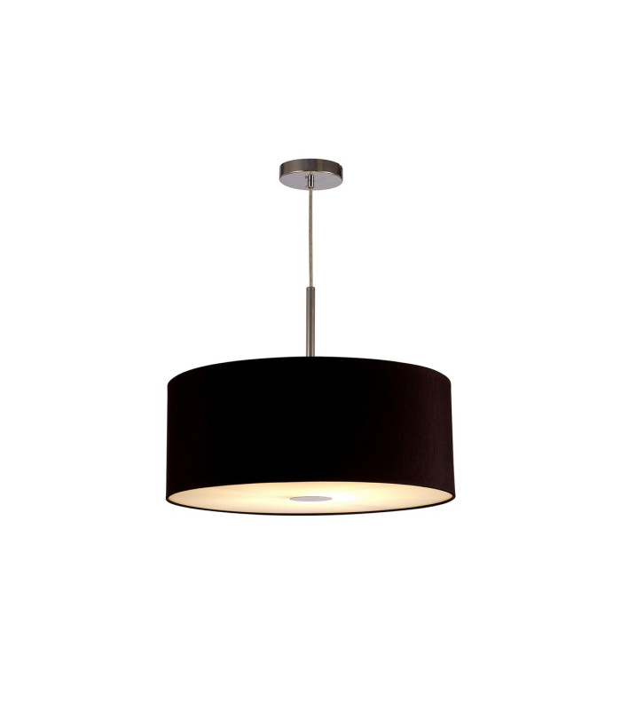 Baymont Polished Chrome E27 Single Pendant With 50cm x 20cm Dual Faux Silk Shade Black/Green Olive-4