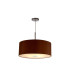 Baymont Polished Chrome E27 Single Pendant With 50cm x 20cm Dual Faux Silk Shade Raw Cocoa/Grecian Bronze-4