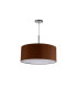 Baymont Polished Chrome E27 Single Pendant With 50cm x 20cm Dual Faux Silk Shade Raw Cocoa/Grecian Bronze-5