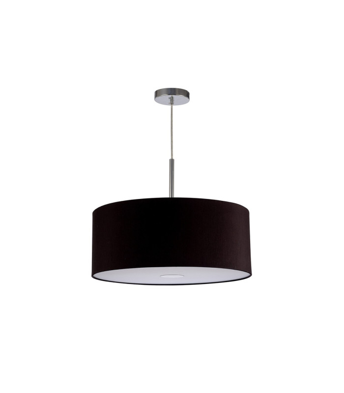 Baymont Polished Chrome E27 Single Pendant With 50cm x 20cm Dual Faux Silk Shade Black/Green Olive-5