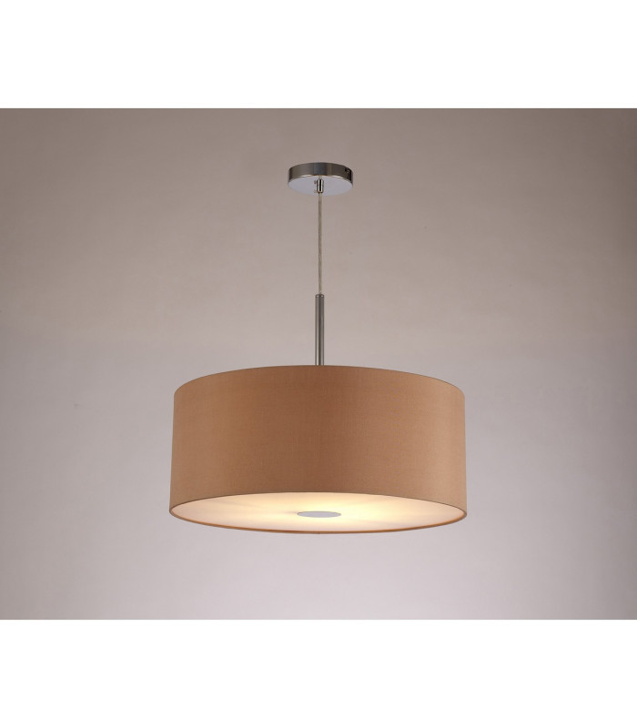 Baymont Polished Chrome E27 Single Pendant With 50cm x 20cm Dual Faux Silk Shade Antique Gold/Ruby-2
